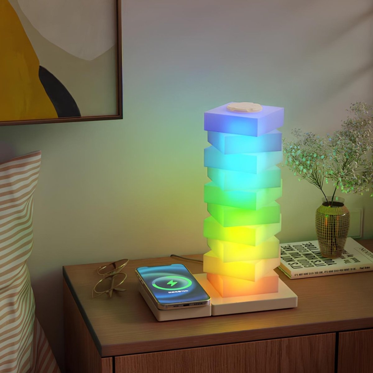 LumoTwist™ Rotating Light Column Modern | Table Lamp | LED | acrylic/Aluminum | 220V | Sleek Table Accent