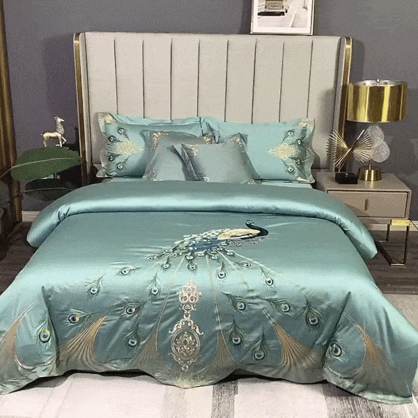 Peacock Rue Teal Duvet Cover Set (Egyptian | Duvet cover | cotton | Premium quality bedding for ultimate comfort