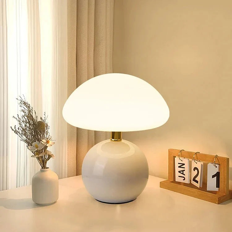 Éclaira™ French Pilz Lamp Elegant | Table Lamp | LED | Ceramic/PVC | 11-15W | Sleek Table Accent