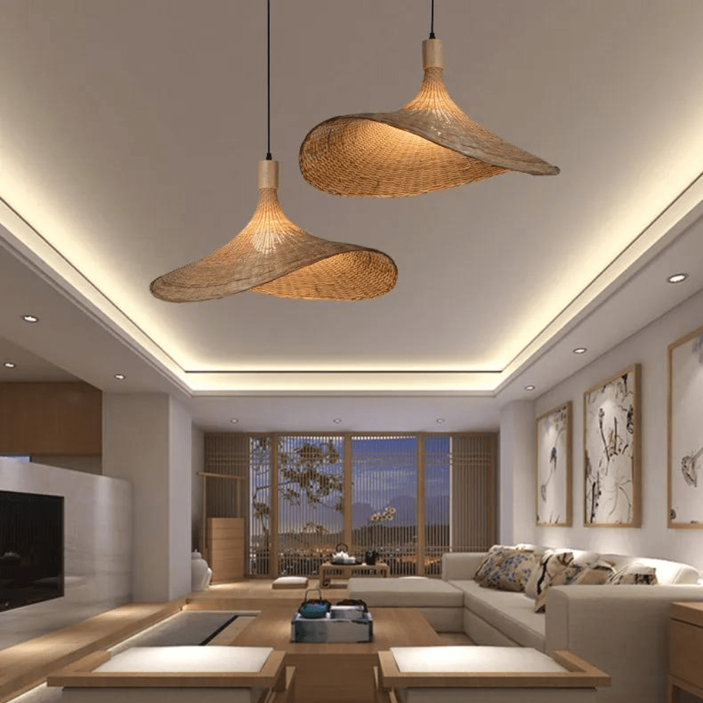Hanging lamp made wicker rustic | Lighting | metal | 220V | Premium Lighting Solution