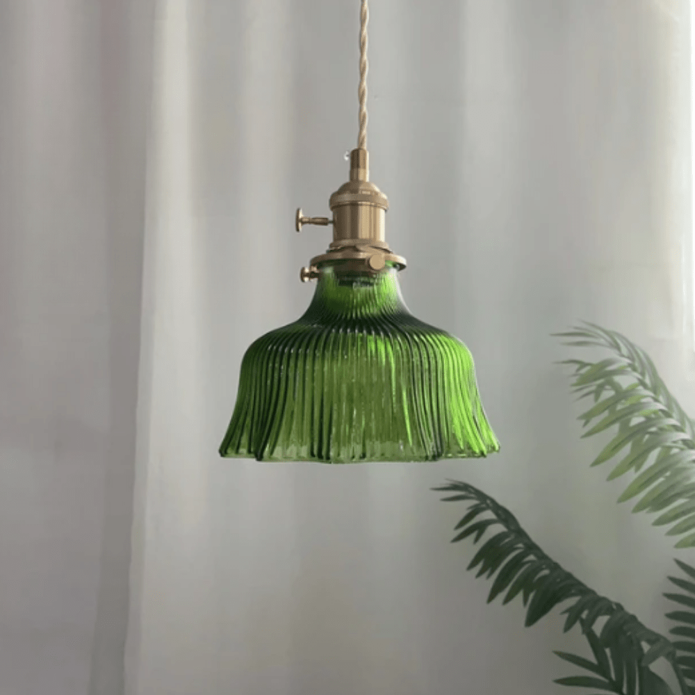 Vintage Scandinavian Glass Hanging Lamp | Lighting | brass/copper/glass | Premium Lighting Solution