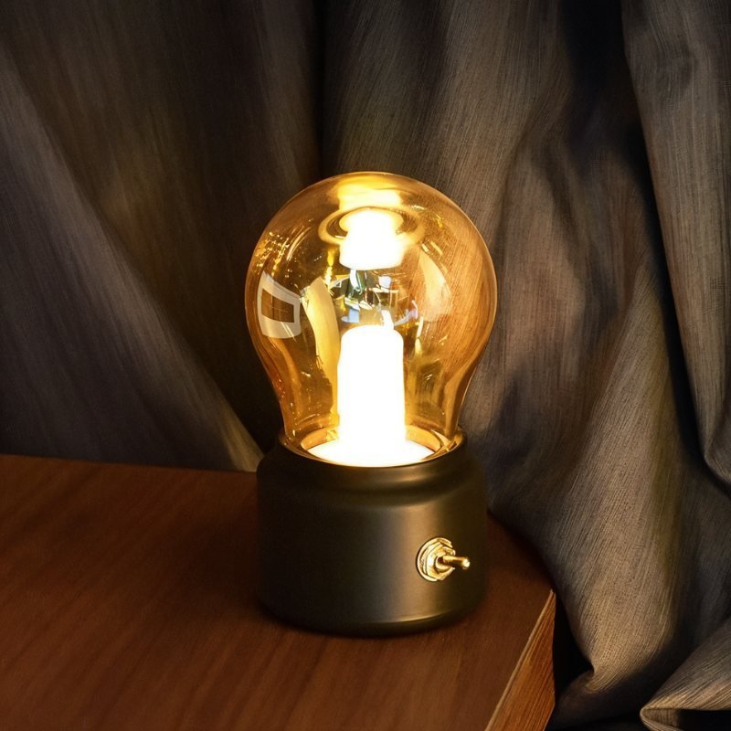 Glavone Vintage Minimalist Table Lamp | Table Lamp | LED | Glass/metal | 5W | Sleek Table Accent