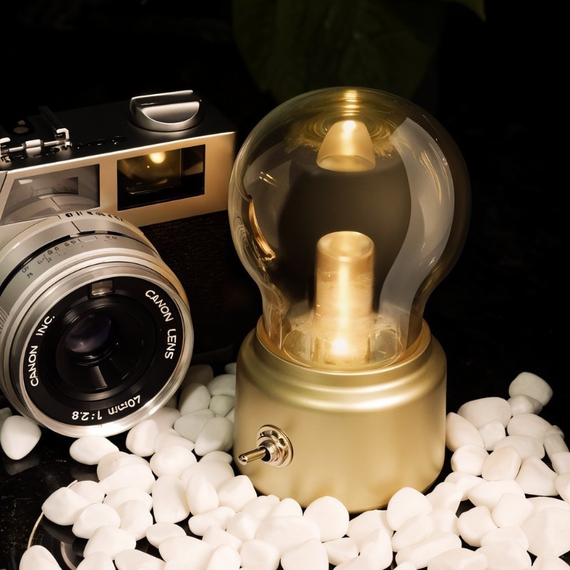 Glavone Vintage Minimalist Table Lamp | Table Lamp | LED | Glass/metal | 5W | Sleek Table Accent