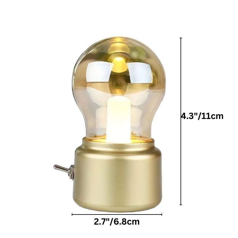 Vintage Table Lamp Glass | Table Lamp | LED | glass/Metal | Sleek Table Accent