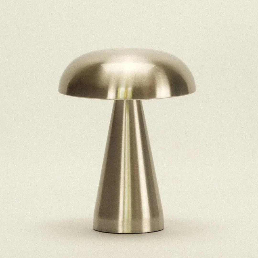 Vintage Silver Mushroom Table Lamp | Table Lamp | LED | metal | Sleek Table Accent