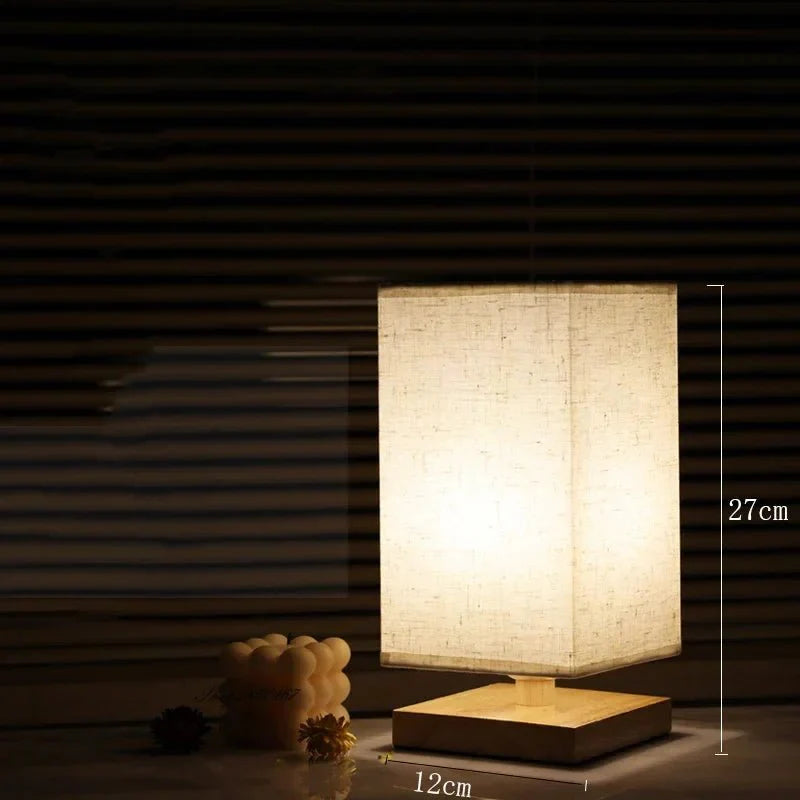 Japanese Table Lamp Traditional Mood | Table Lamp | LED | Wood/Fabric | Sleek Table Accent