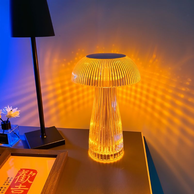 Noryth Ribbed Glass Table Lamp | Table Lamp | LED | glass | Sleek Table Accent