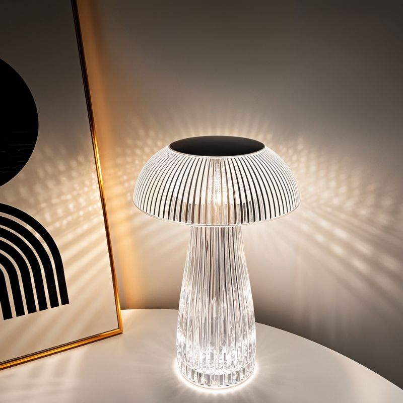 Noryth Ribbed Glass Table Lamp | Table Lamp | LED | glass | Sleek Table Accent