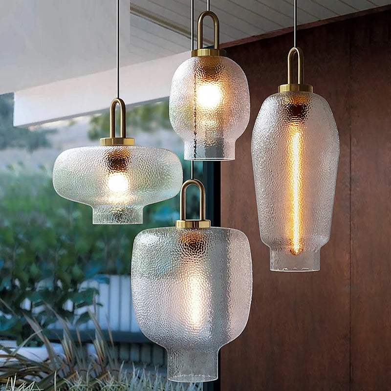Clear Frosted Glass Hanging Lamp | Lighting | brass/glass | 110V-120V | Premium Lighting Solution