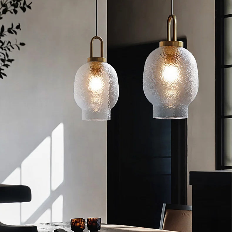 Clear Frosted Glass Hanging Lamp | Lighting | brass/glass | 110V-120V | Premium Lighting Solution