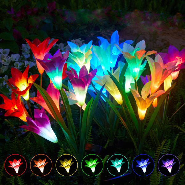 Solar Lily Garden Stick Lights | Lighting | warm white | steel | Premium Lighting Solution