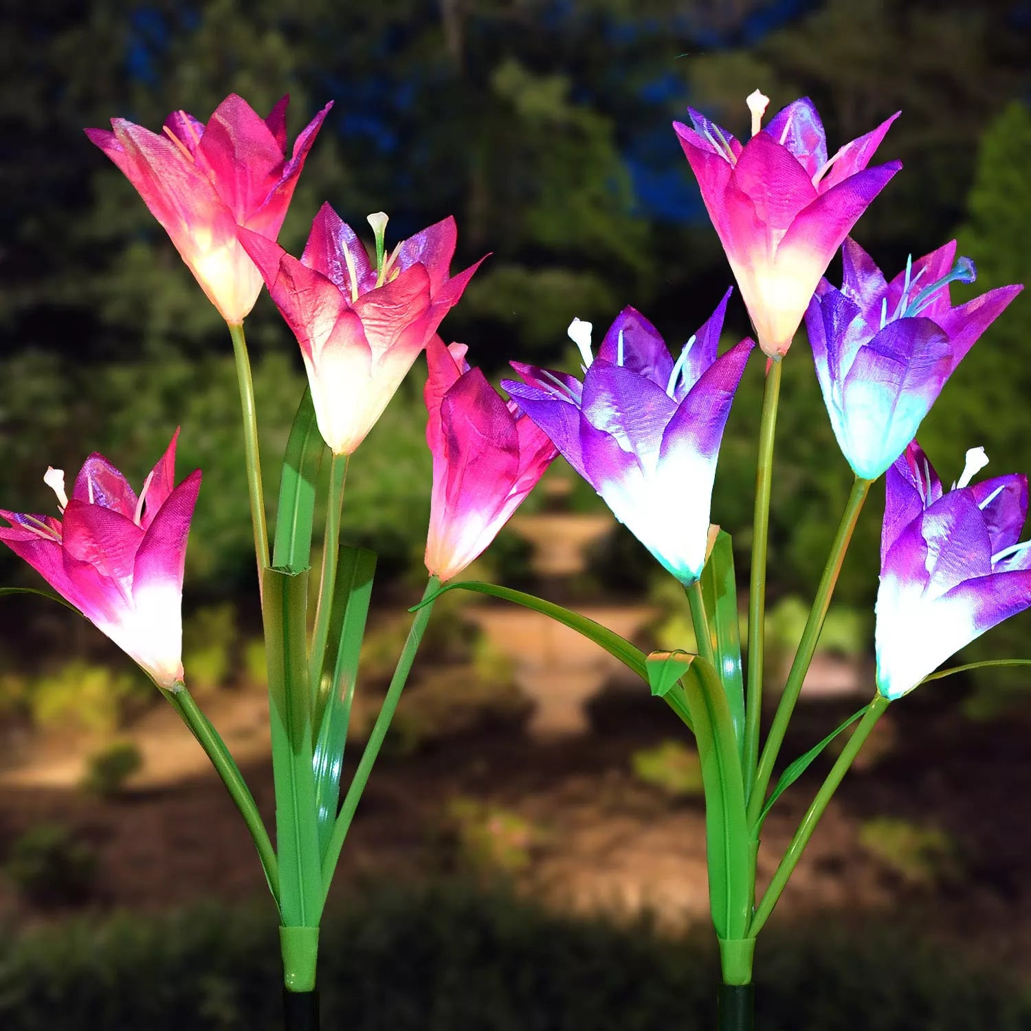 Solar Lily Garden Stick Lights | Lighting | warm white | steel | Premium Lighting Solution
