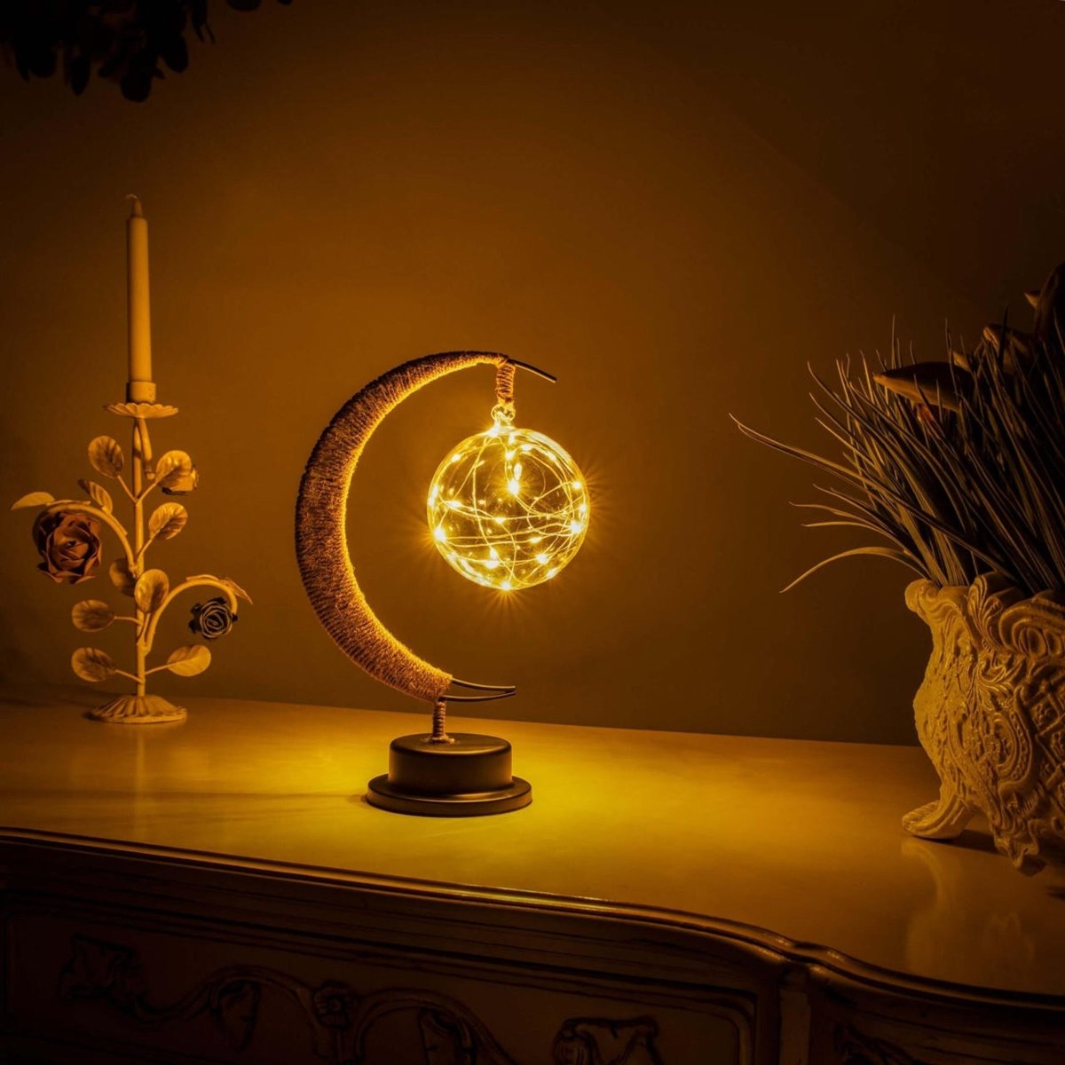 LunaGlow™ Moon Lamp Magical Table | Table Lamp | LED | Glass | Sleek Table Accent