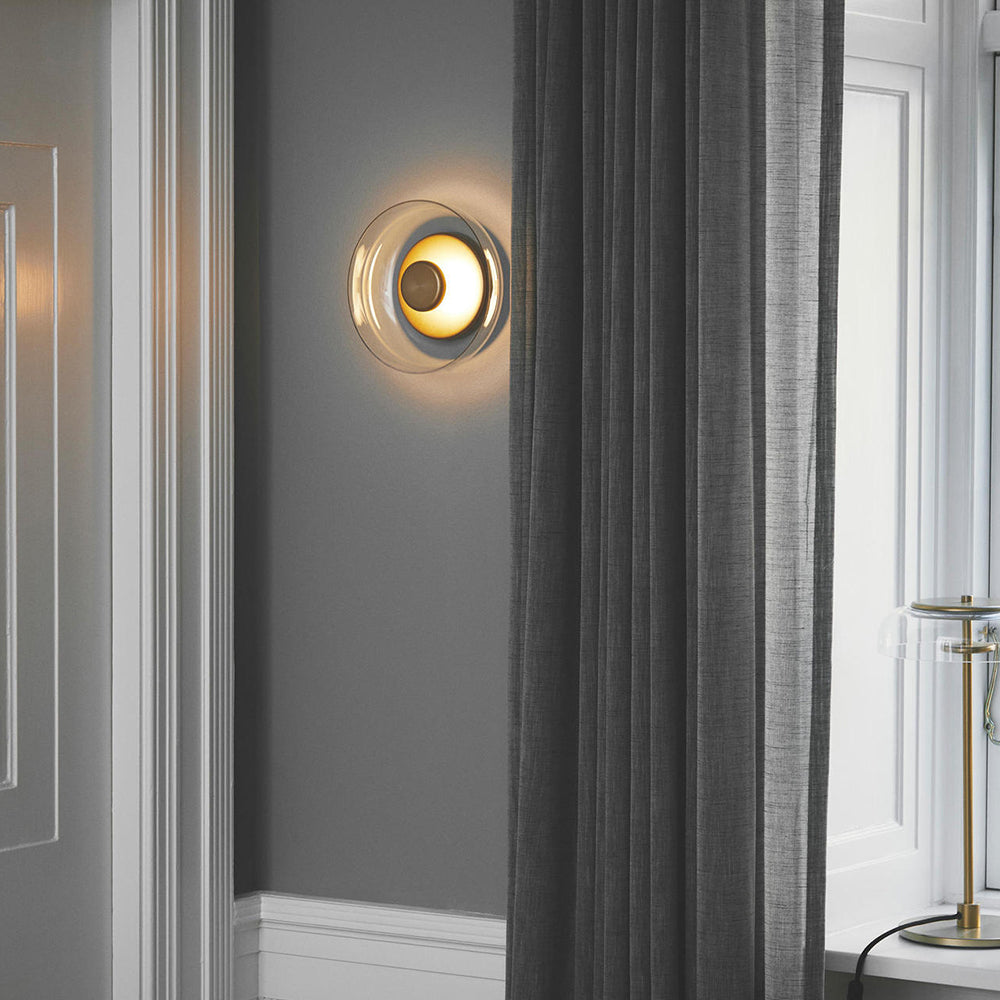 Glass Bowl Bedroom Bedside Lamp | Wall Lamp | Glass/Iron | 110V-120V | Elegant Wall Illumination