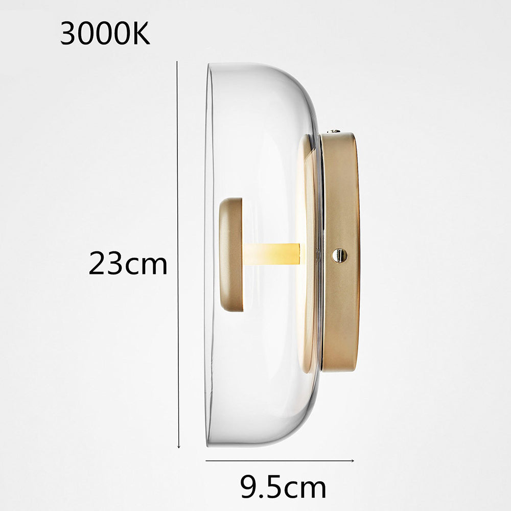 Glass Bowl Bedroom Bedside Lamp | Wall Lamp | Glass/Iron | 110V-120V | Elegant Wall Illumination