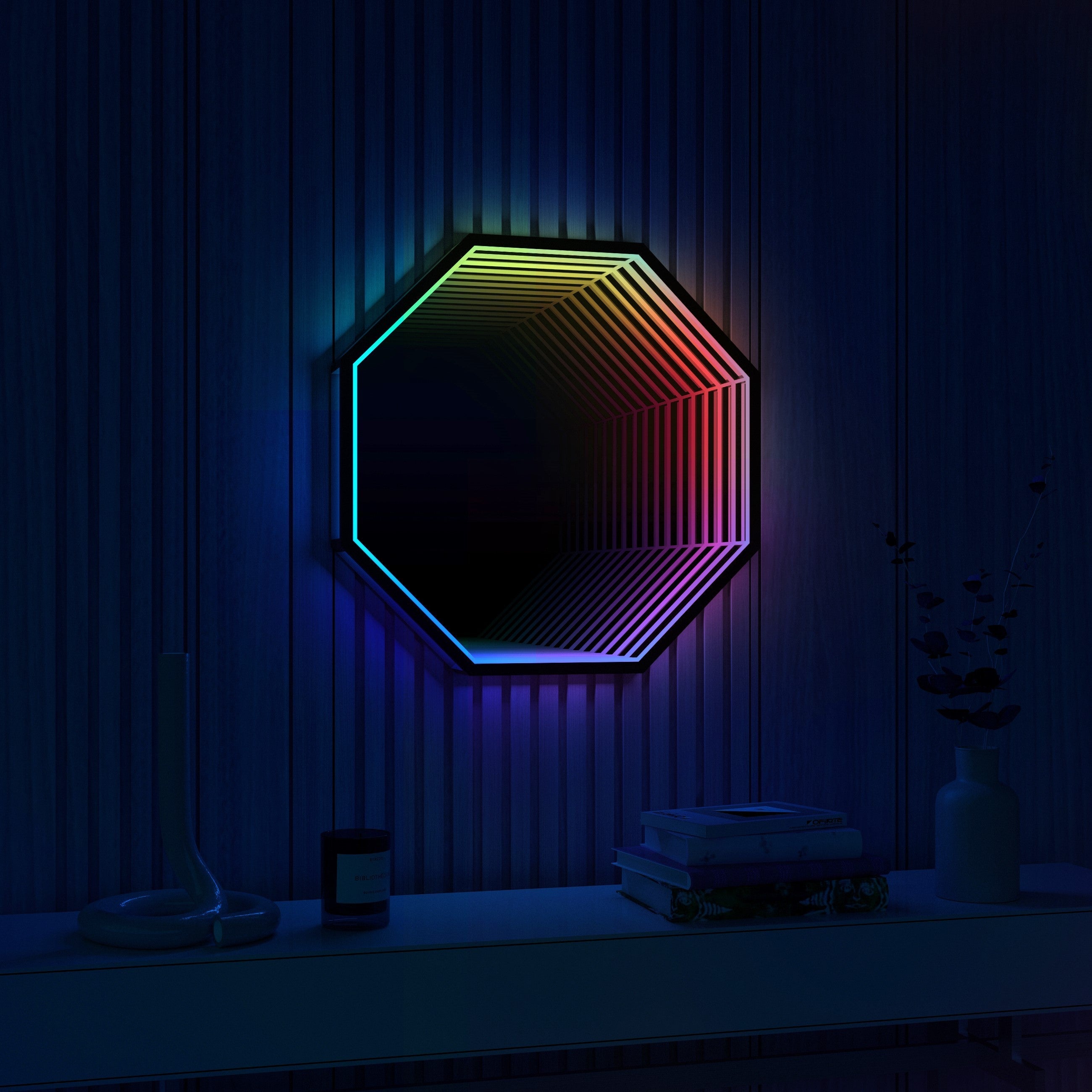 Octagon Infinity Mirror Wall Lamp | Wall Lamp | Led | glass/iron | 40W | Elegant Wall Illumination