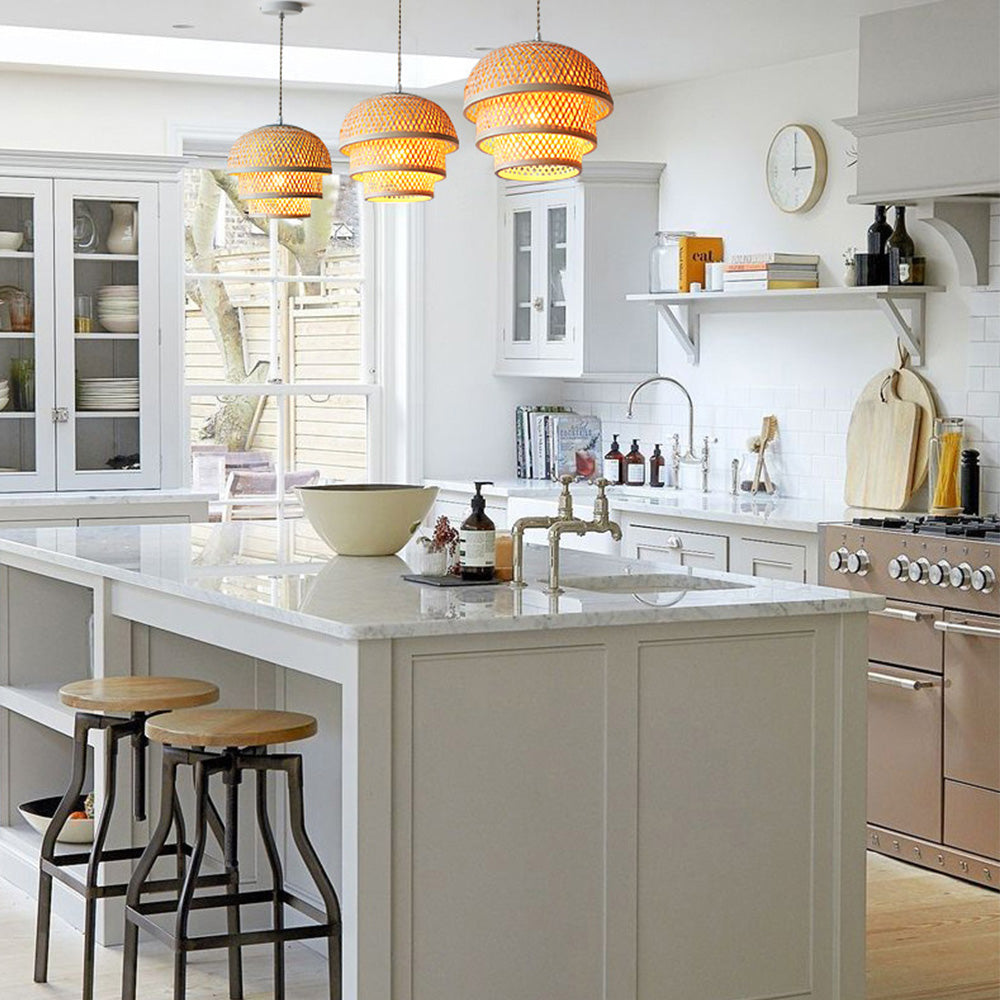 Handmade bamboo hanging lamp island | Lighting | LED | 40W | 110V-120V | Premium Lighting Solution