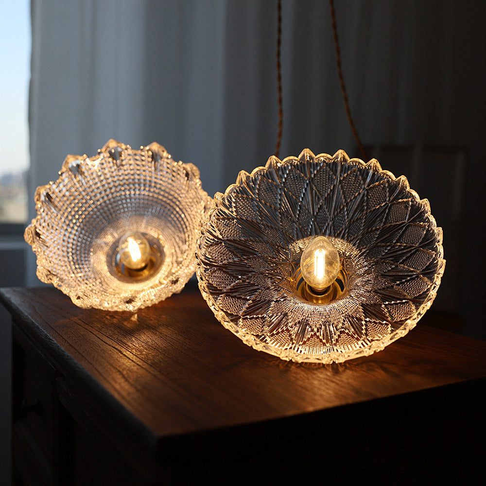 Mid-Century Vintage Glass Disc Pendant | Lighting | glass | 110V-120V | Premium Lighting Solution