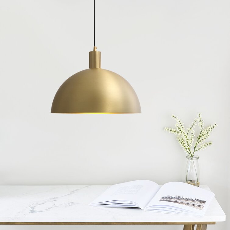 Mid-Century Modern Brass Dome Pendant | Lighting | brass | 40W | Premium Lighting Solution