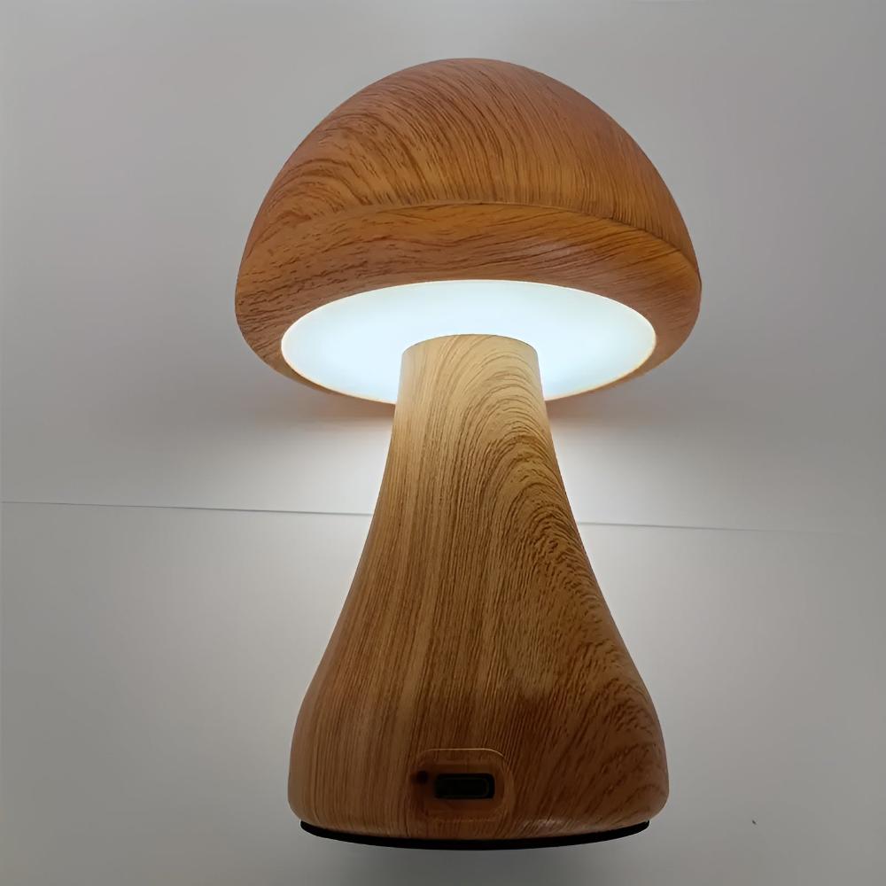 Shadrood Wooden Mushroom Lamp, Minimalist | Lighting | LED | plastic/Wood | 5W | Premium Lighting Solution