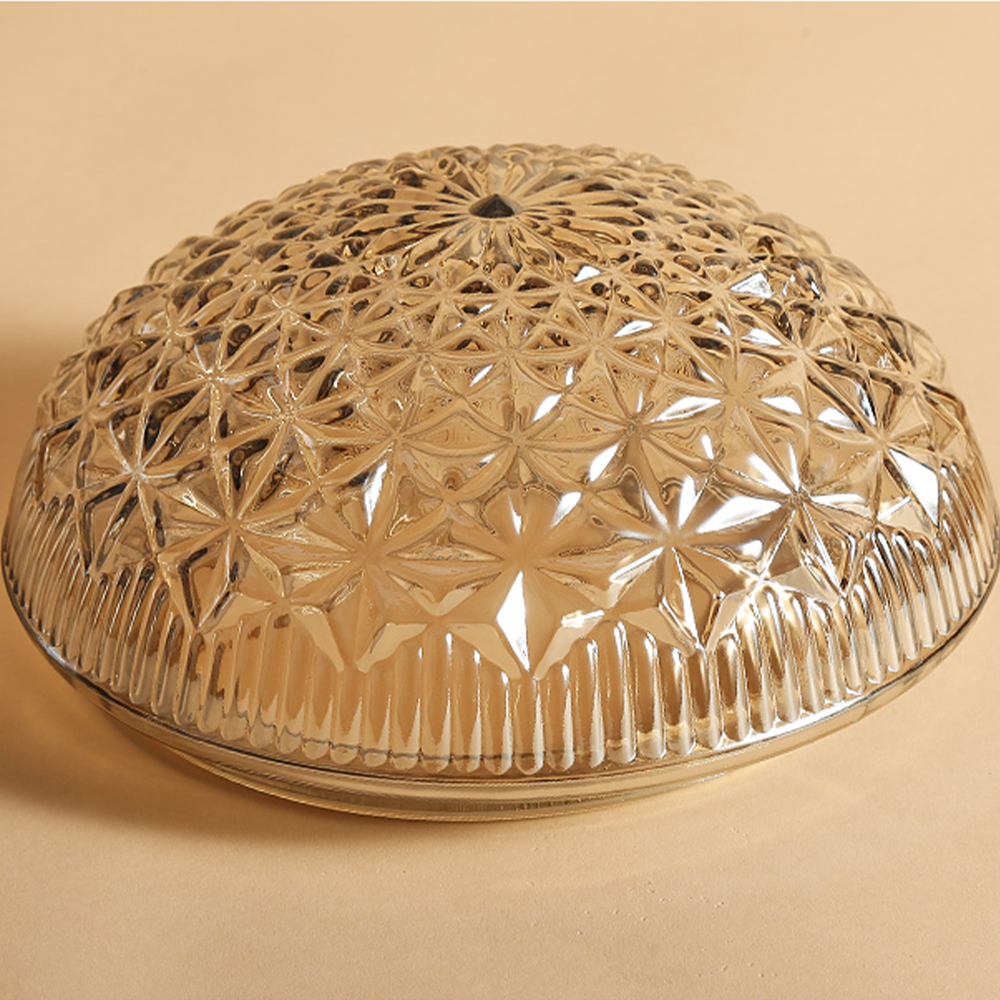 Clear Ribbed Glass Ceiling Lamp | Lighting | glass | 110V-120V | Premium Lighting Solution