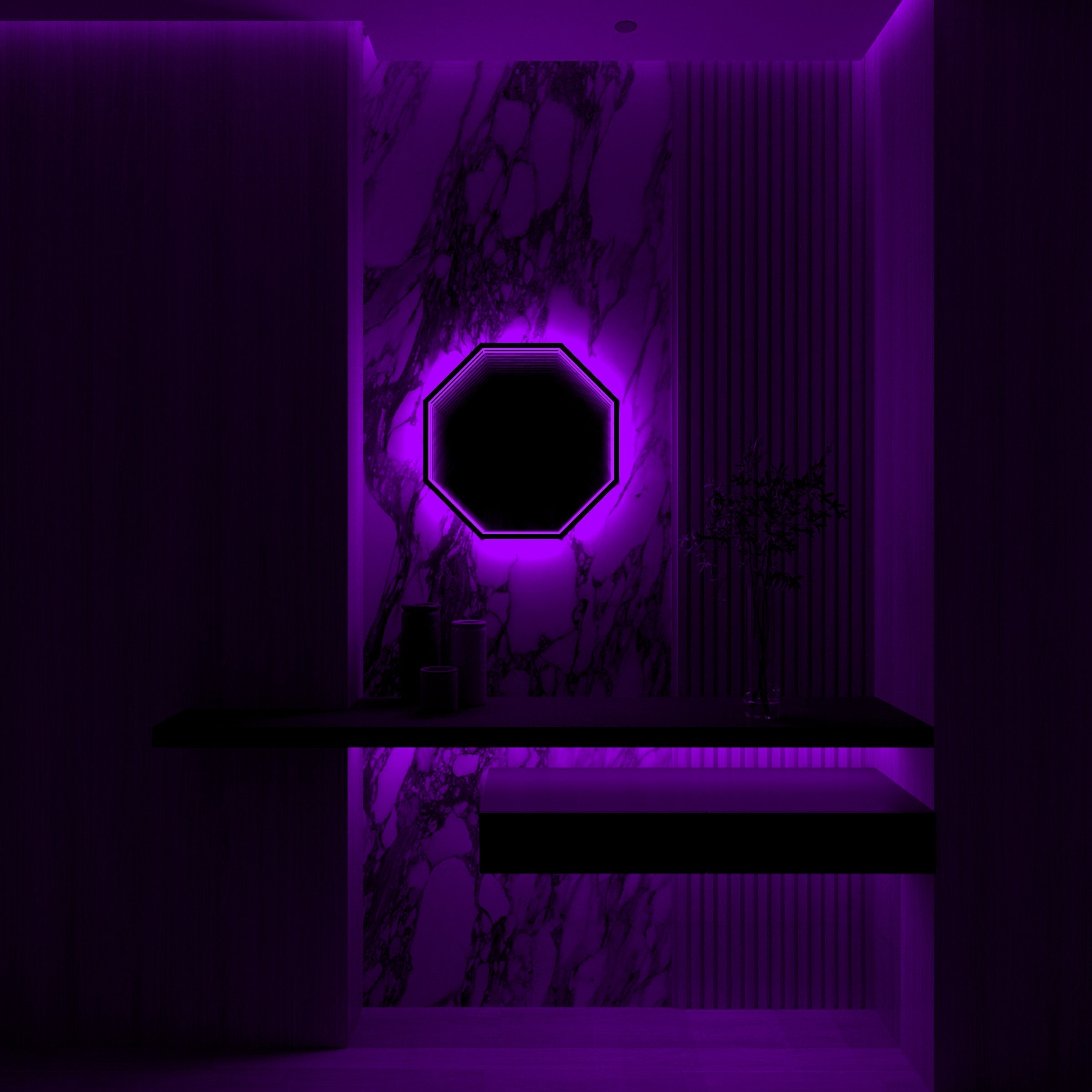 Octagon Infinity Mirror Wall Lamp | Wall Lamp | Led | glass/iron | 40W | Elegant Wall Illumination