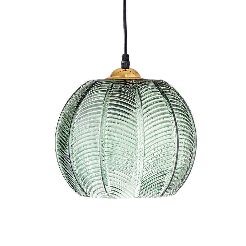 Retro Green Ribbed Glass Hanging | Lighting | LED | glass | 110V-120V | Premium Lighting Solution