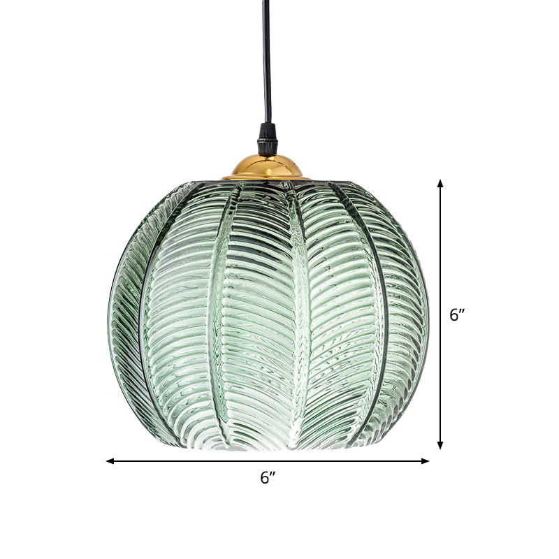 Retro Green Ribbed Glass Hanging | Lighting | LED | glass | 110V-120V | Premium Lighting Solution