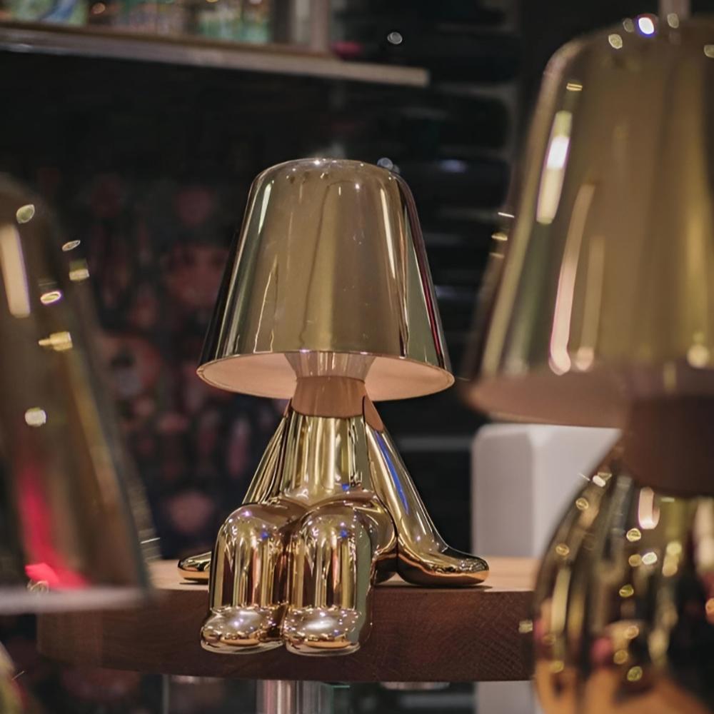 DenkerLicht Minimalist Rechargeable Table Lamp, | Table Lamp | LED | glass/metal | Sleek Table Accent