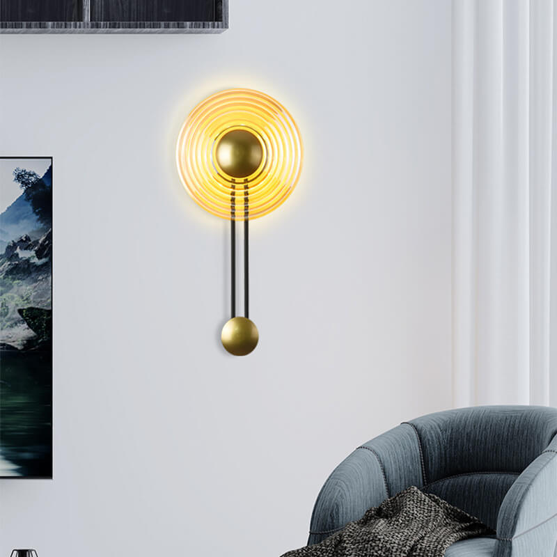 AuraLight Modern 1-Light Circle Wall | Wall Lamp | Led | Warm White | metal/plastic | 12W | 220V - 240V | Elegant Wall Illumination