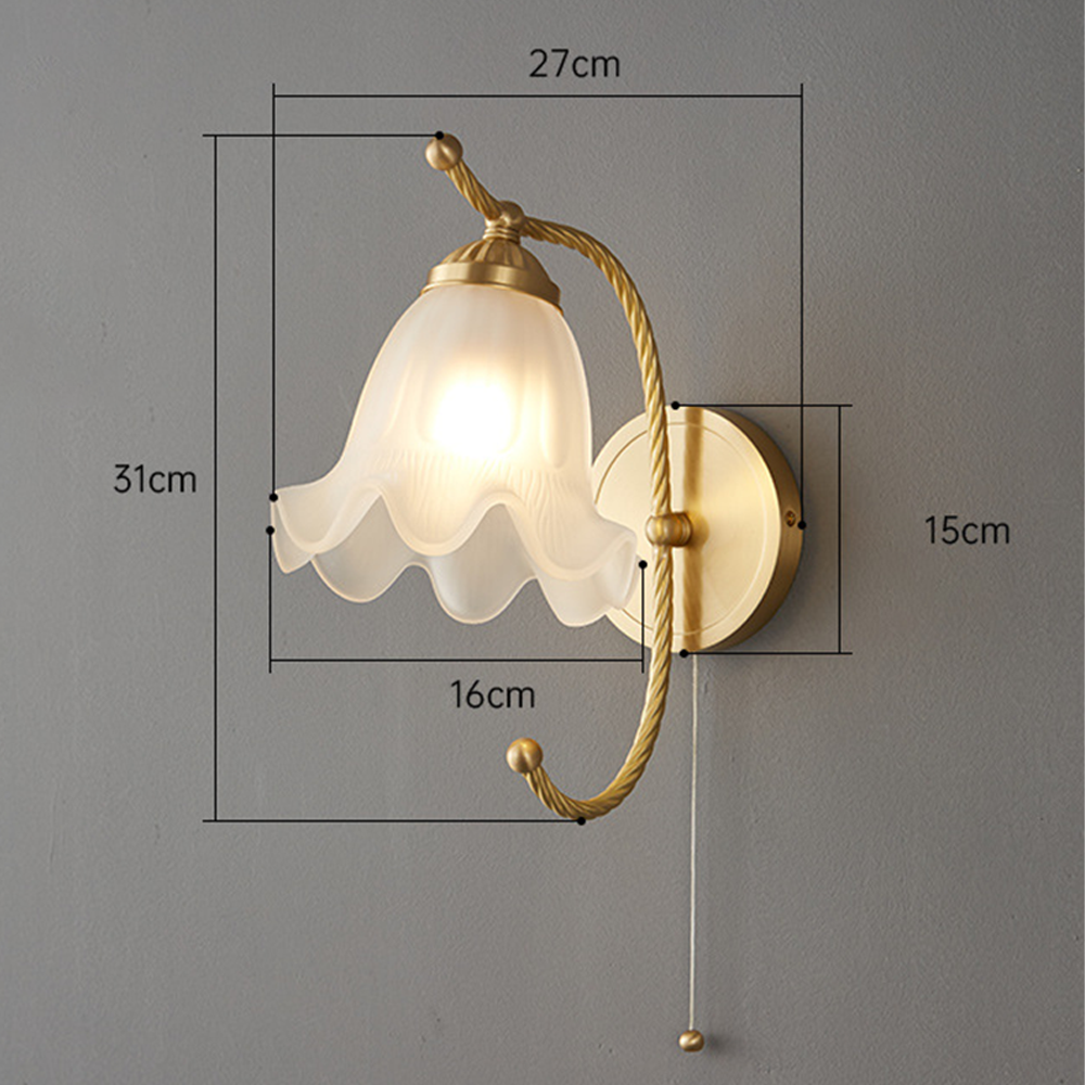 French Living Room Retro Glass | Wall Lamp | glass/iron | 110V - 120V | Elegant Wall Illumination