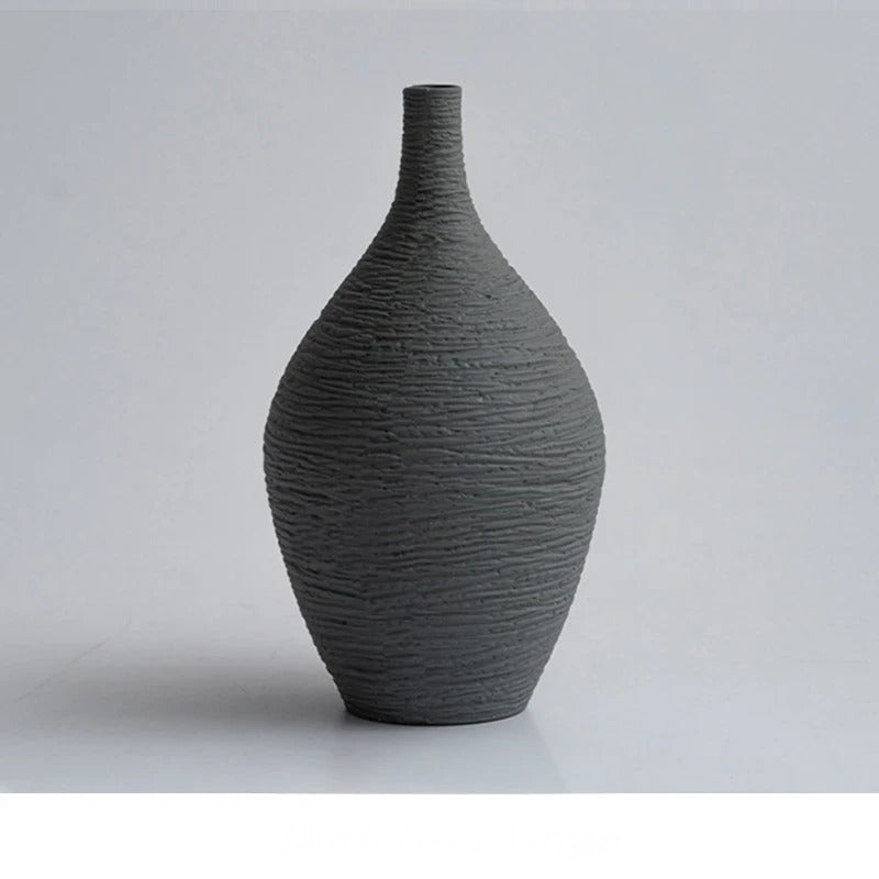 Sculptural Gray Vase Modern Textured Ceramic | Vase | ceramic | Elegant Home Decor