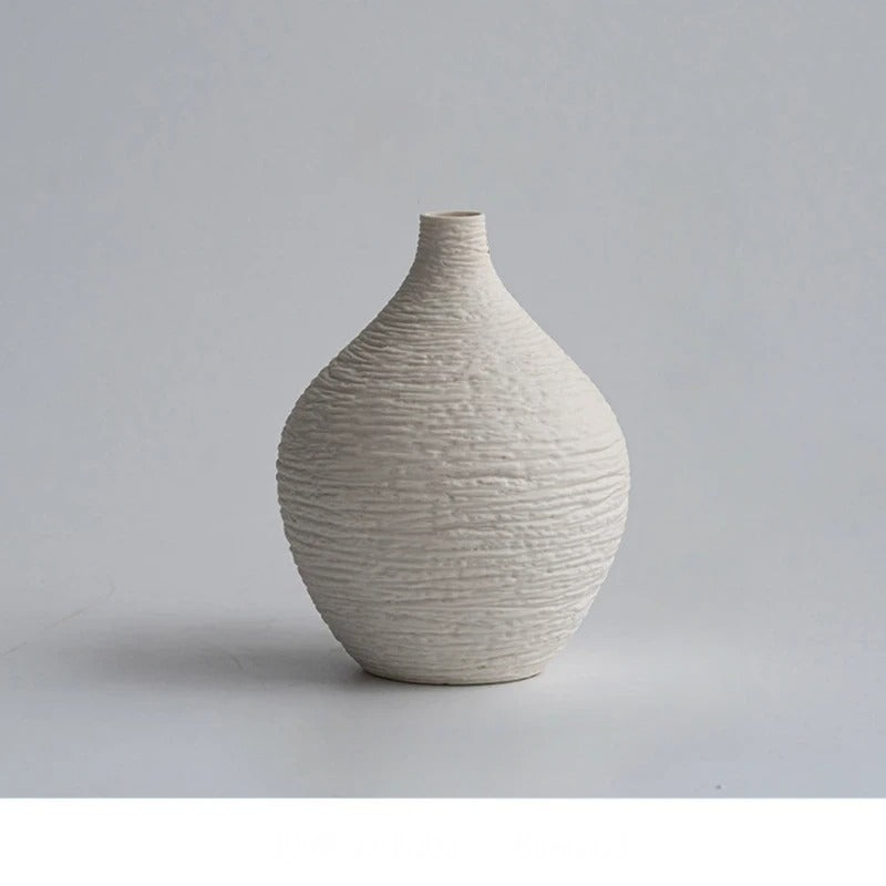 Layered Texture Vase Unique White Ceramic | Vase | ceramic | Elegant Home Decor