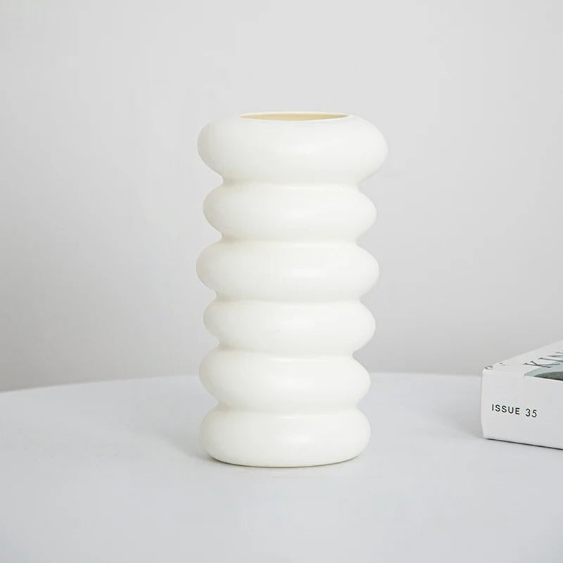 White Stackable Vase Stacked Design Vase | Vase | plastic | Elegant Home Decor