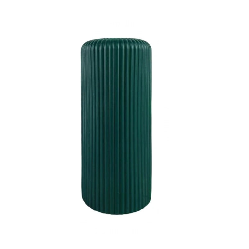 Tall Green Ribbed Vase Contemporary Ribbed | Vase | plastic | Elegant Home Decor