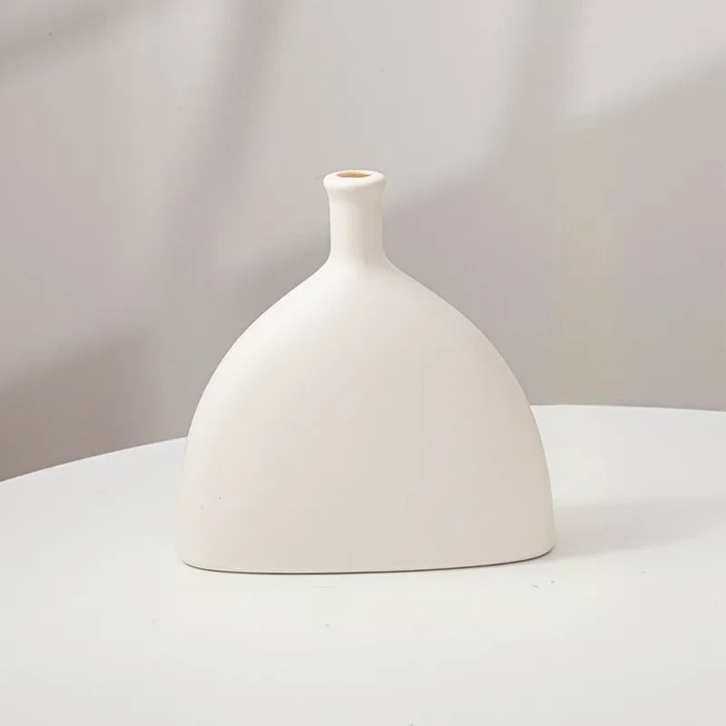 Dome White Vase Smooth Contoured Design | Vase | plastic | Elegant Home Decor