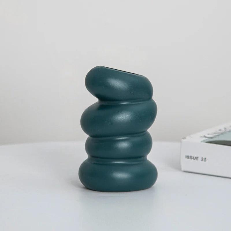 Dark Twisted Vase Sophisticated Swirl Pattern | Vase | plastic | Elegant Home Decor