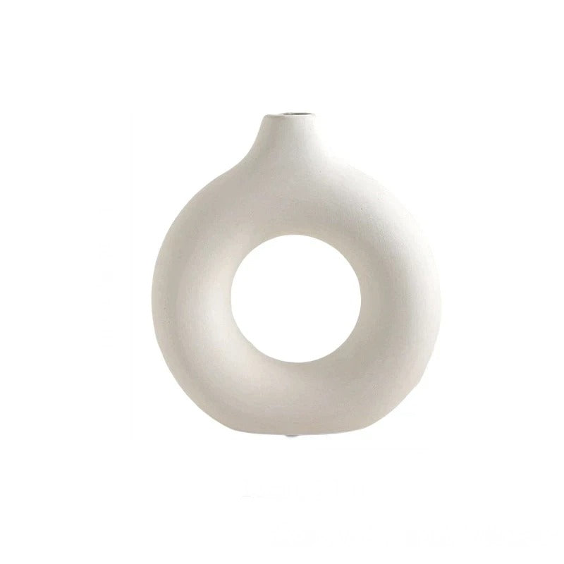 Loop Handle Ceramic Vase Unique Tabletop | Vase | Elegant Home Decor