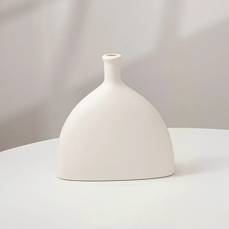 Wide Base Elegant Vase Minimalist Centerpiece | Vase | ceramic | Elegant Home Decor