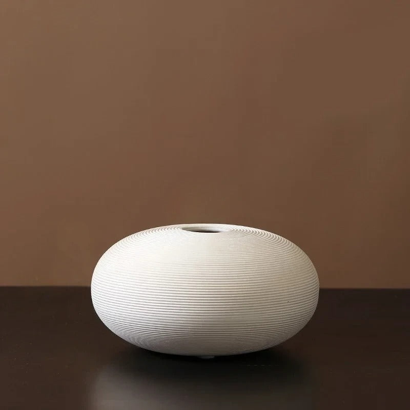 Minimalist Elegance Ceramic Oval Vase Clean | Vase | ceramic | Elegant Home Decor