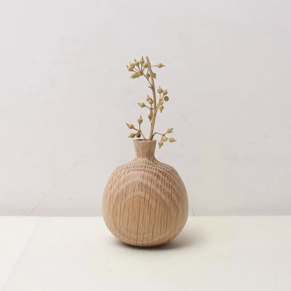 Rustic Charm Globe Vase Small Tabletop | Vase | wood | Elegant Home Decor