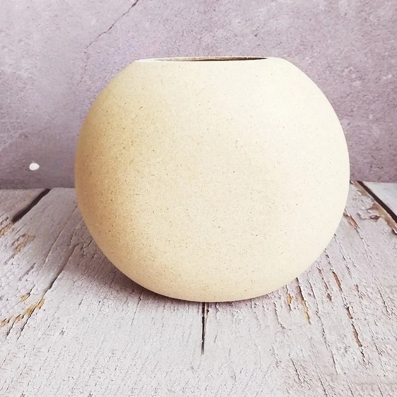 Minimalist Sphere Vase Ceramic Vase Perfect | Vase | wood | Elegant Home Decor