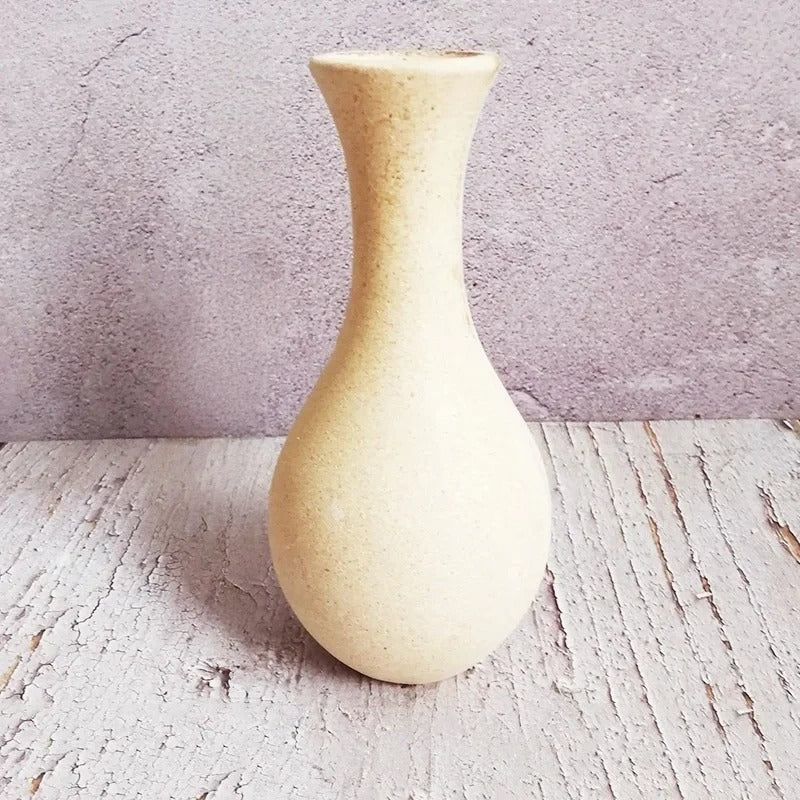 Narrow Neck Sandstone Vase Elegant Ceramic | Vase | wood | Elegant Home Decor