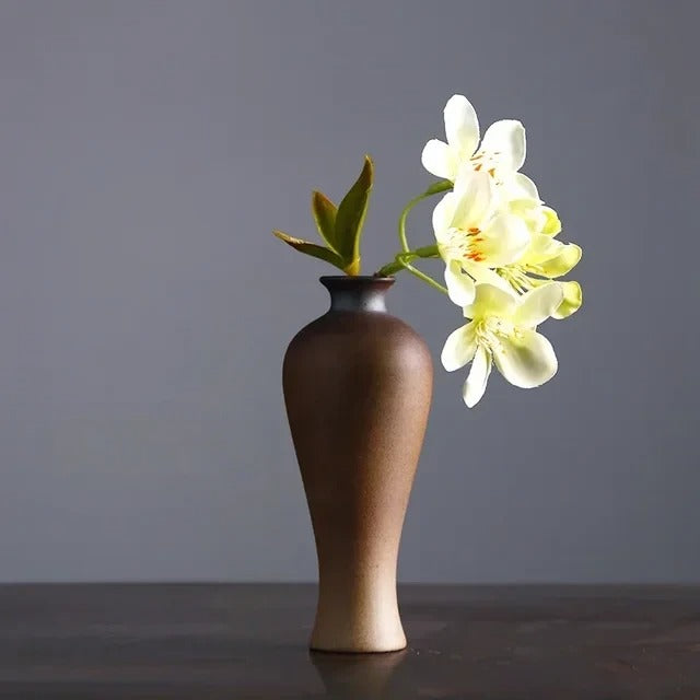 Tall Sandstone Bud Vase Unique Narrow | Vase | ceramic | Elegant Home Decor