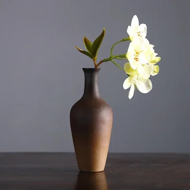 Classic Sandstone Vase Contemporary Slim Ceramic | Vase | ceramic | Elegant Home Decor