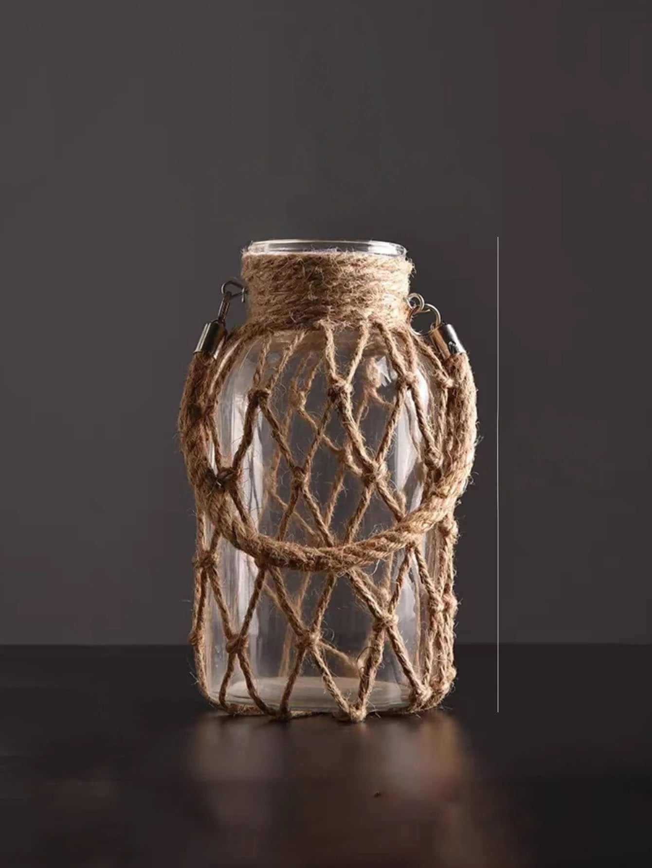 Rustic Rope Lantern Vase Nautical Glass | Vase | glass | Elegant Home Decor