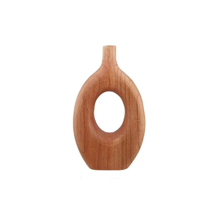 Nordic Style Solid Wood Vase Donut | Vase | wood | Elegant Home Decor
