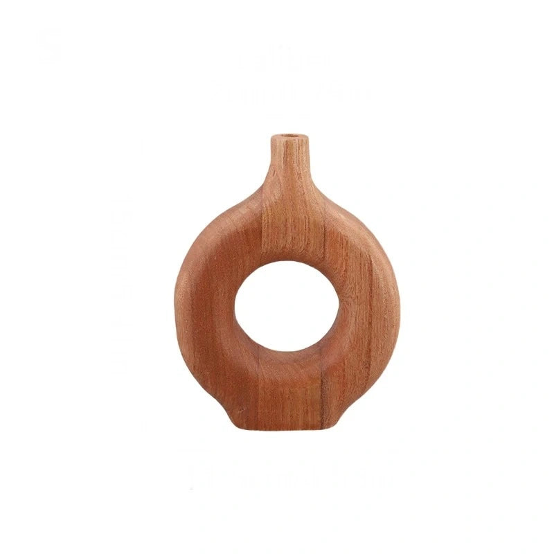 Nordic Style Solid Wood Vase Donut | Vase | wood | Elegant Home Decor