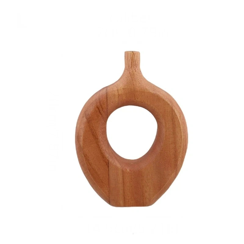 Nordic Style Solid Wood Vase Donut | Vase | wood | Elegant Home Decor