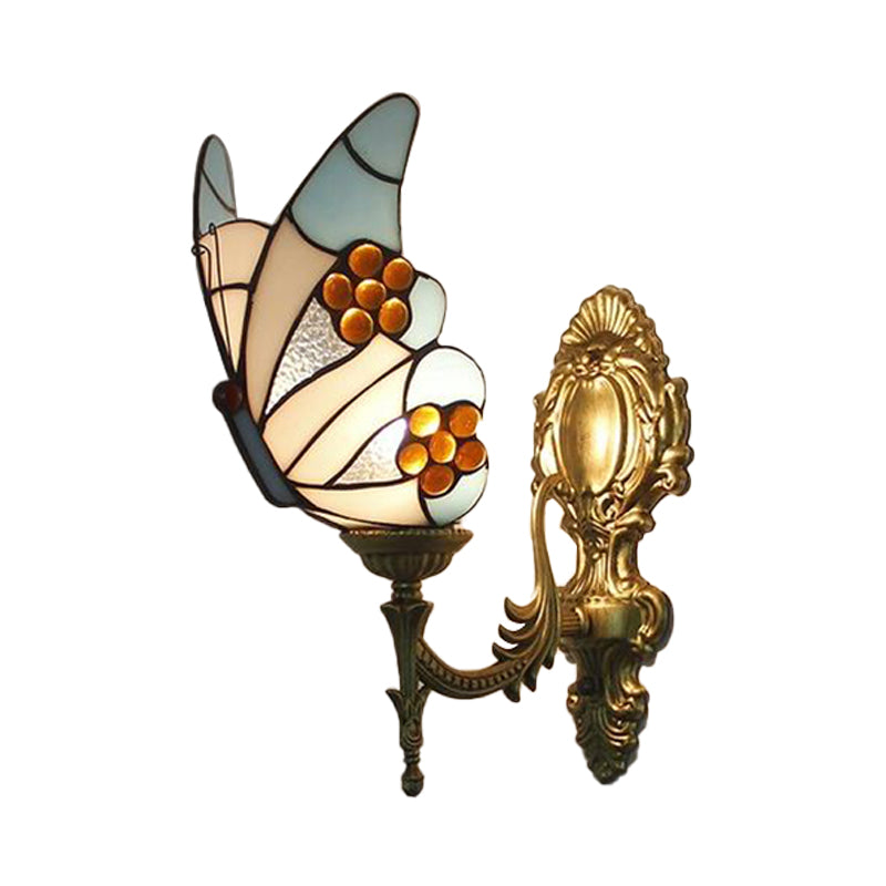 Blue Butterfly Wall Sconce Tiffany | Wall Lamp | glass | 110V - 120V - 20V - 220V - 240V | Elegant Wall Illumination